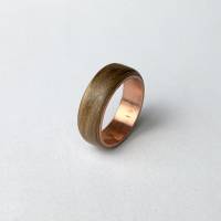 #160 Gr. 57 Bentwood Ring Satin Nuss Kupfer Holz Bild 2
