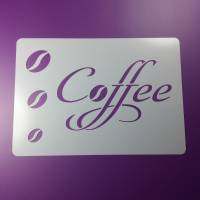 Schablone Coffee Schriftzug Kaffee Bohnen - BC15 Bild 1