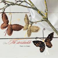 Deko-Schmetterling Set handgemacht braun gold Bild 1