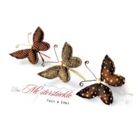 Deko-Schmetterling Set handgemacht braun gold Bild 2