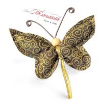 Deko-Schmetterling Set handgemacht braun gold Bild 8