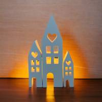 Geschenkset, Dekotablett Dekoring Kerzentablett mit Lichthäuser aus Raysin Bild 6
