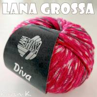2 Knäuel 100 Gramm Sommergarn Diva von Lana Grossa Rot Pink Weiß Violett Farbe 001 Partie 71677 Bild 1