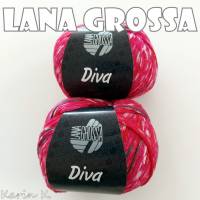 2 Knäuel 100 Gramm Sommergarn Diva von Lana Grossa Rot Pink Weiß Violett Farbe 001 Partie 71677 Bild 10