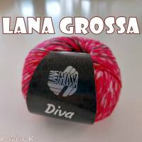 2 Knäuel 100 Gramm Sommergarn Diva von Lana Grossa Rot Pink Weiß Violett Farbe 001 Partie 71677 Bild 2