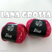 2 Knäuel 100 Gramm Sommergarn Diva von Lana Grossa Rot Pink Weiß Violett Farbe 001 Partie 71677 Bild 3