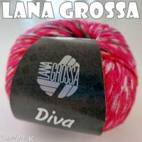 2 Knäuel 100 Gramm Sommergarn Diva von Lana Grossa Rot Pink Weiß Violett Farbe 001 Partie 71677 Bild 5