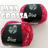 2 Knäuel 100 Gramm Sommergarn Diva von Lana Grossa Rot Pink Weiß Violett Farbe 001 Partie 71677 Bild 9