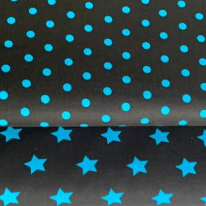 Baumwolle/Webware Punkte blau auf schwarz Bild 5