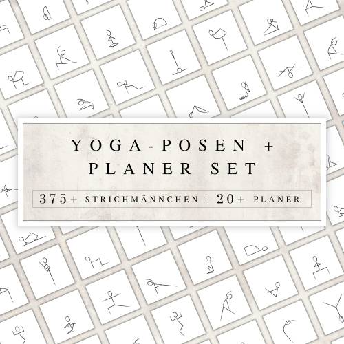 375+ Yoga Strichmännchen & Planer Set | Yoga Sequenzen | Yoga Ausbildungsmaterial | Yoga Posen | Yoga Flow Planer | Yoga