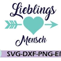 Plotterdatei "Lieblingsmensch" SVG / Dxf Pdf Silhouette | Svg Clipart perfekt für den Muttertag oder Vatertag, G Bild 2