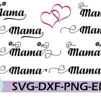 Plotterdatei Herz Mama perfekt SVG DXF PDF SVG Bild 3