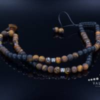 Herren Halskette aus Edelsteinen Tigerauge Onyx Hämatit mit Tigerauge-Anhänger, Länge 61 cm Bild 4