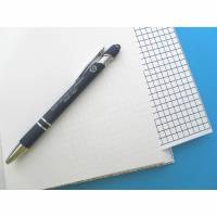 Notizbuch, Stiftschlaufe, blau grau rot, DIN A5, 150 Blatt, Grubentuch Unikat Bild 8