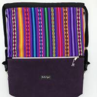 Stylischer 2 in 1 Rucksack im Mexico-Look (Violett) Bild 5