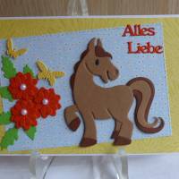 Kindergeburtstag,Glückwunschkarte mit Pferd,Kinder Bild 1