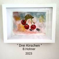 Aquarell original, " Drei Kirschen", DinA 5 Bild 1