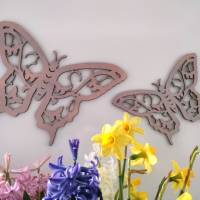 Schmetterlinge aus Holz, rosegold Metallic-Effekt (rosa) (2er-Set) Bild 1