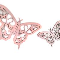 Schmetterlinge aus Holz, rosegold Metallic-Effekt (rosa) (2er-Set) Bild 3