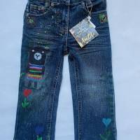 Little Bär - Handbemalte Upcycling Mädchen Jeans Hose von Marke s.Oliver in einem neuen Look. Bild 3