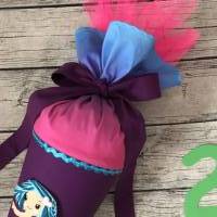 zauberhafte Schultüte mit Farbverlauf in Türkis-lila-Pink mit Meerjungfrau 3D Haare Bild 3
