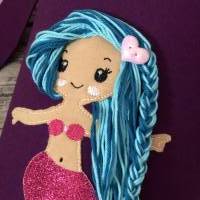 zauberhafte Schultüte mit Farbverlauf in Türkis-lila-Pink mit Meerjungfrau 3D Haare Bild 6