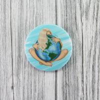 Klima Button # Ø 58mm # EarthGirl (6) Anstecknadel Erde Planet Demo Streik Klimawandel Klimaretter FFF Vegan Zukunft Bild 1