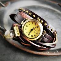 Armbanduhr, Wickeluhr, Lederuhr, Wunsch Bild 4