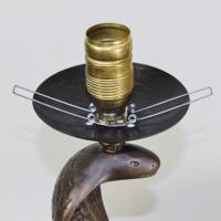 Kobra Tischlampe Leuchte Jugendstil Skulptur Bronze Marmorfuß 40 cm Schlange Reptilien edel vintage upcycling Bild 9