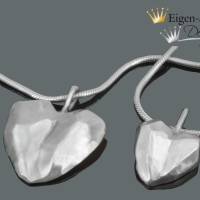 Goldschmiede Silberanhänger mit Herz "frozen heart", große Ausführung, Herzanhänger, Silberschmuck handmade, Lie Bild 4