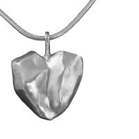 Goldschmiede Silberanhänger mit Herz "frozen heart", große Ausführung, Herzanhänger, Silberschmuck handmade, Lie Bild 5