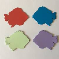 Klappkarte Fisch zum Selbstgestalten, Kinderkarte Fisch zum Basteln in rot, blau, mint, lila Bild 1