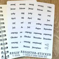 Stickerbogen Monats-Register für Bullet Journal & Planer Bild 2
