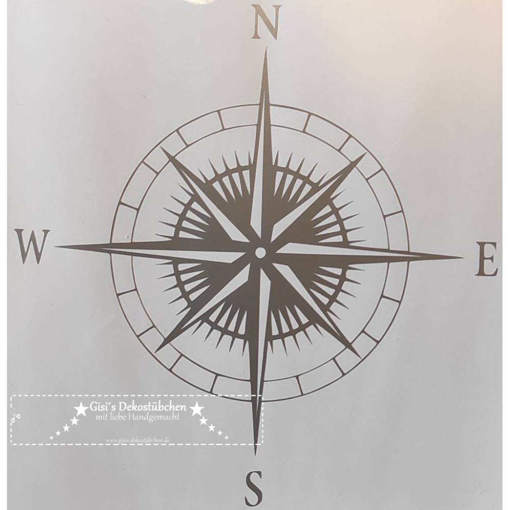 Kompass Aufkleber 3D Ansicht Silhouette Aufkleber Windrose für Wohnmobil(303/8)  kaufen bei