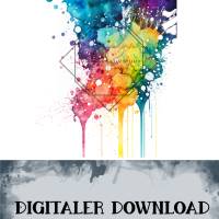 Hintergrund "Farbenfroh1"  Digitaler Download png für Sublimation Kartenbasteln 300dpi DIY Aquarell Watercolor s Bild 2