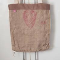 Tasche aus Jutesack mit langen Henkeln und viel Stauraum 40 x 44 cm Bild 1