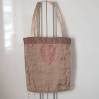 Tasche aus Jutesack mit langen Henkeln und viel Stauraum 40 x 44 cm Bild 3