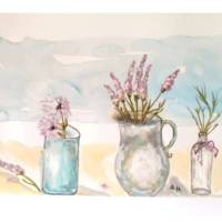 Aquarell original, "Lavendel",42x29,5 cm Bild 1
