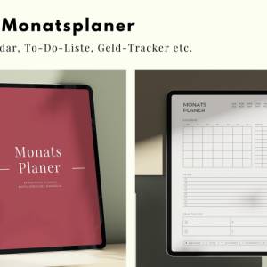 Tagesplaner, Wochenplaner & Monatsplaner, digitaler Download zum Ausdruck, Minimalistisches Design, Digitaler Planer, de Bild 4