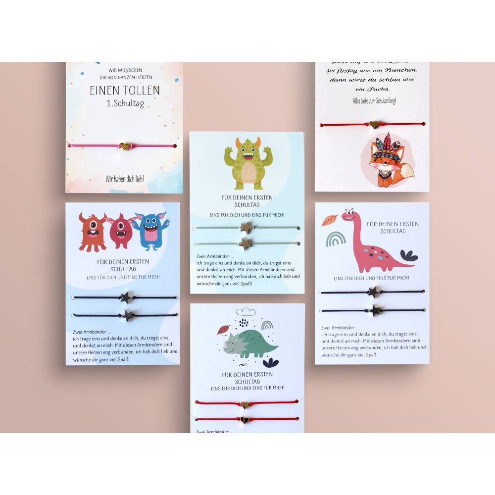 Mutter Tochter Armband Set Einschulung - Geschenk Für Schulanfang Mädchen