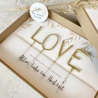 Geschenkschachtel CHLOE Wunderkerzen LOVE Geldgeschenk Hochzeit mit Namen + Anhänger 'Für immer & ewig' Bild 2
