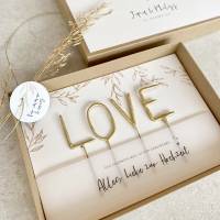 Geschenkschachtel CHLOE Wunderkerzen LOVE Geldgeschenk Hochzeit mit Namen + Anhänger 'Für immer & ewig' Bild 4