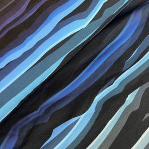 French Terry/Sommersweat Wavy Stripes blau/schwarz Bild 3