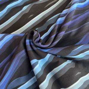 French Terry/Sommersweat Wavy Stripes blau/schwarz Bild 5
