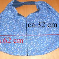 Große Tasche im Origami Stil in blau mit Blättermuster Bild 2