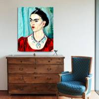 Leinwandbild Portrait Frida Kahlo nach einem alten Gemälde ca. 1933 Vintage Style Boho Reproduktion Bild 2