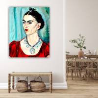 Leinwandbild Portrait Frida Kahlo nach einem alten Gemälde ca. 1933 Vintage Style Boho Reproduktion Bild 3