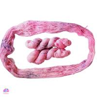 Handgefärbte Sockenwolle Trekking 4fach, Farbe: Rosa mit Sprekel Bild 3