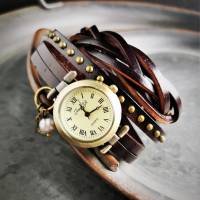 Armbanduhr, Wickeluhr, Lederuhr, Romantik Bild 3