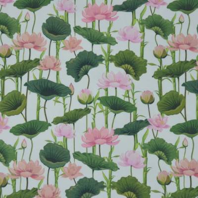 ♕ Modal Sweat French Terry weiß mit zarten Mohnblumen 50 x 150 cm dehnbar ♕